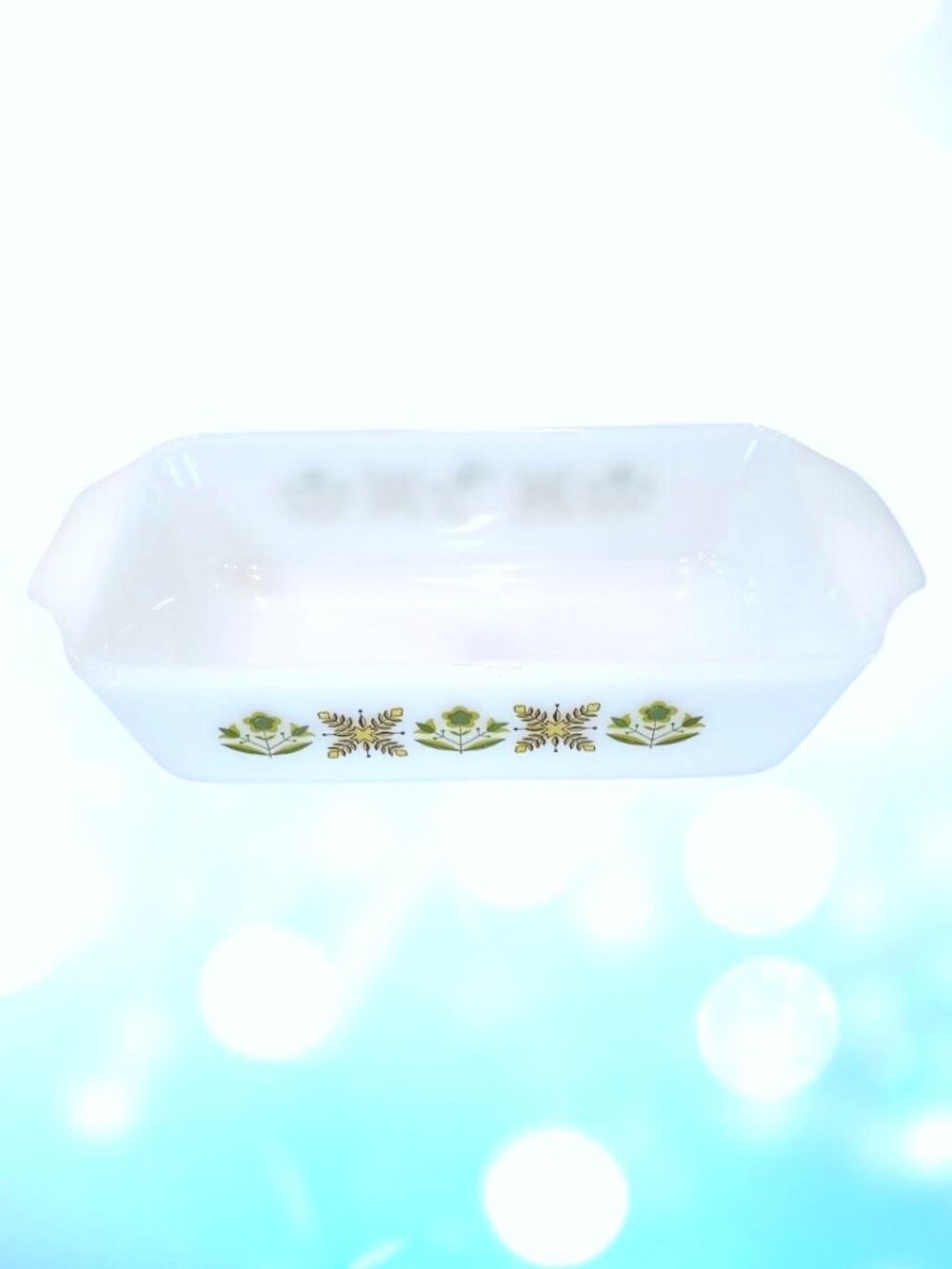Vintage Anchor Hocking Fire King "MEADOW GREEN" 1 QT Loaf Baking Dish #441 EUC!